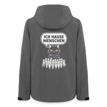 Je déteste les gens Chat Drôle Sarcasme - Veste softshell femme recyclée Stanley/Stella - charbon - Dos - AI Model Female 172 light (172cm)