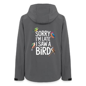 Sorry I'm Late I Saw A Bird Birdwatching - Women’s Recycled Softshell Jacket by Stanley/Stella - anthracite - Back - AI Model Female 172 light (172cm)
