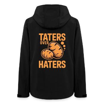 Tatters Over Haters Kartoffel - Frauen Recycelte Softshelljacke von Stanley/Stella - Schwarz - Hinten - AI Model Female 172 light (172cm)