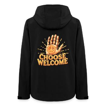 Menschlichkeit Equality Choose Welcome - Frauen Recycelte Softshelljacke von Stanley/Stella - Schwarz - Hinten - AI Model Female 172 light (172cm)