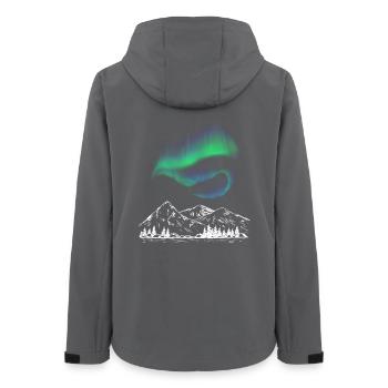Aurora Alpine Chart - Women’s Recycled Softshell Jacket by Stanley/Stella - anthracite - Back - AI Model Female 172 light (172cm)