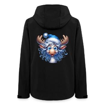 Fröhlicher Weihnachtselch – Winter Cartoon Motiv - Frauen Recycelte Softshelljacke von Stanley/Stella - Schwarz - Hinten - AI Model Female 172 light (172cm)