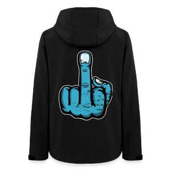 Middle Finger Stinky Finger Fuck You Design - Women’s Recycled Softshell Jacket by Stanley/Stella - black - Back - AI Model Female 172 light (172cm)