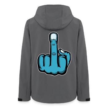 Middle Finger Stinky Finger Fuck You Design - Women’s Recycled Softshell Jacket by Stanley/Stella - anthracite - Back - AI Model Female 172 light (172cm)