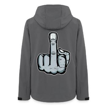 Middle Finger Stinkefinger Fuck You Design used - Women’s Recycled Softshell Jacket by Stanley/Stella - anthracite - Back - AI Model Female 172 light (172cm)