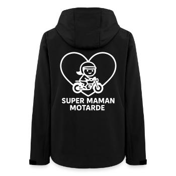 Superbiker-Mama – Motorcycle Heart - Frauen Recycelte Softshelljacke von Stanley/Stella - Schwarz - Hinten - AI Model Female 172 light (172cm)