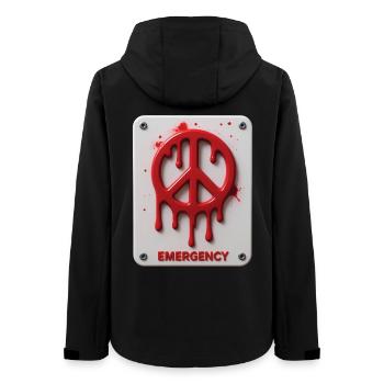FRIEDENSNOTFALL #1 – Frieden & Liebe - Frauen Recycelte Softshelljacke von Stanley/Stella - Schwarz - Hinten - AI Model Female 172 light (172cm)