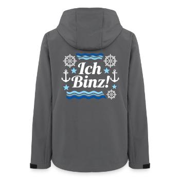 Binz Rügen Holiday Baltic Sea - Women’s Recycled Softshell Jacket by Stanley/Stella - anthracite - Back - AI Model Female 172 light (172cm)