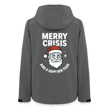 Fröhliche Krise und ein glücklicher neuer Angst-Weihnachtsmann - Frauen Recycelte Softshelljacke von Stanley/Stella - Anthrazit - Hinten - AI Model Female 172 light (172cm)