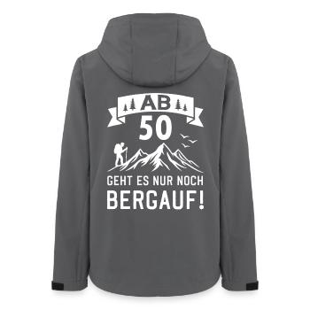 Ab 50 Geht Es Nur noch Bergauf 50 Jahre Geburtstag - Frauen Recycelte Softshelljacke von Stanley/Stella - Anthrazit - Hinten - AI Model Female 172 light (172cm)