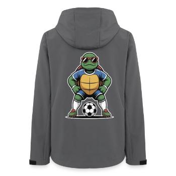 Tortue en tenue de football - Veste softshell femme recyclée Stanley/Stella - charbon - Dos - AI Model Female 172 light (172cm)