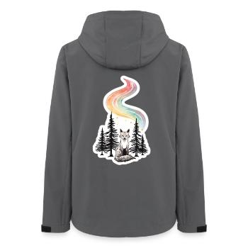 Northern Lights Fox in the Forest - Women’s Recycled Softshell Jacket by Stanley/Stella - anthracite - Back - AI Model Female 172 light (172cm)