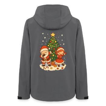 Tamponnement du Père Noël, chemise de couple, drôle - Veste softshell femme recyclée Stanley/Stella - charbon - Dos - AI Model Female 172 light (172cm)