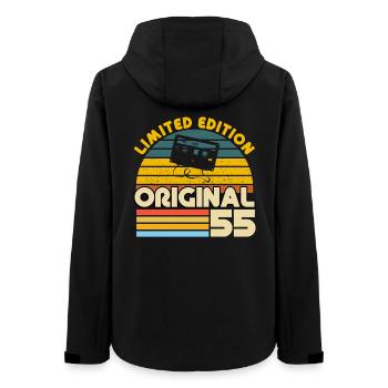 55 Jahre Vintage, originales Retro-Jubiläumsgeschenk - Frauen Recycelte Softshelljacke von Stanley/Stella - Schwarz - Hinten - AI Model Female 172 light (172cm)
