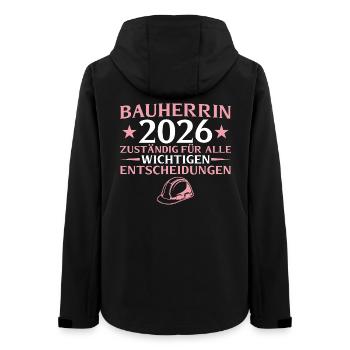 Builder 2026 Responsible for everything - house construction - Women’s Recycled Softshell Jacket by Stanley/Stella - black - Back - AI Model Female 172 light (172cm)