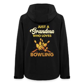 Bowling Grandma Loves Bowling - Women’s Recycled Softshell Jacket by Stanley/Stella - black - Back - AI Model Female 172 light (172cm)