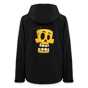 Gelbes Graffiti-Skelett Grinser - Frauen Recycelte Softshelljacke von Stanley/Stella - Schwarz - Hinten - AI Model Female 172 light (172cm)