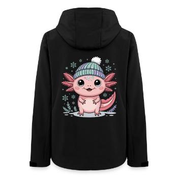Axolotl with knitted hat - Women’s Recycled Softshell Jacket by Stanley/Stella - black - Back - AI Model Female 172 light (172cm)