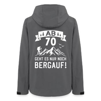 AB 70 Geht Es Nur Noch Bergauf 70 Jahre Geburtstag - Frauen Recycelte Softshelljacke von Stanley/Stella - Anthrazit - Hinten - AI Model Female 172 light (172cm)