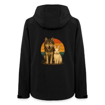 Wolf Rabbit Amoureux des animaux rétro - Veste softshell femme recyclée Stanley/Stella - noir - Dos - AI Model Female 172 light (172cm)