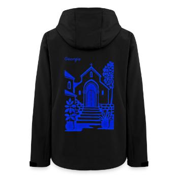 Georgia Blue Church Steps - Women’s Recycled Softshell Jacket by Stanley/Stella - black - Back - AI Model Female 172 light (172cm)