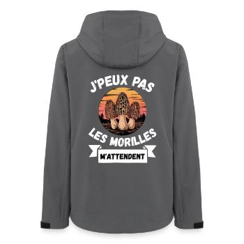 Morilles Humour Jpeux Pas - Veste softshell femme recyclée Stanley/Stella - charbon - Dos - AI Model Female 172 light (172cm)