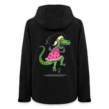 Tyrannosaurus-Rex-Jagdlist - Frauen Recycelte Softshelljacke von Stanley/Stella - Schwarz - Hinten - AI Model Female 172 light (172cm)
