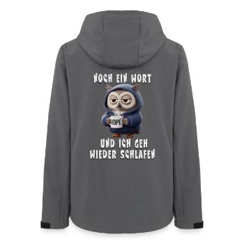 Müde Eule Humor Spruch Für Morgenmuffel Kaffee - Frauen Recycelte Softshelljacke von Stanley/Stella - Anthrazit - Hinten - AI Model Female 172 light (172cm)
