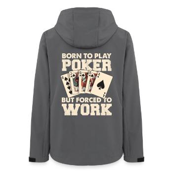 Geboren zum Poker, gezwungen zu arbeiten - Frauen Recycelte Softshelljacke von Stanley/Stella - Anthrazit - Hinten - AI Model Female 172 light (172cm)