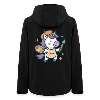 Kreatives Einhorn Maler, Kunst und Farben - Frauen Recycelte Softshelljacke von Stanley/Stella - Schwarz - Hinten - AI Model Female 172 light (172cm)
