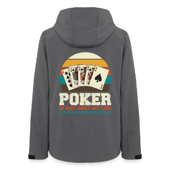 Poker Lebensstil Sonnenuntergang Motiv - Frauen Recycelte Softshelljacke von Stanley/Stella - Anthrazit - Hinten - AI Model Female 172 light (172cm)