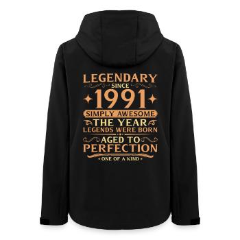 35. Geburtstag Jahrgang der Legenden 1991 - Frauen Recycelte Softshelljacke von Stanley/Stella - Schwarz - Hinten - AI Model Female 172 light (172cm)