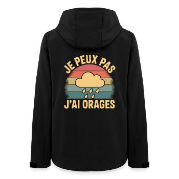Je Peux Pas J’ai Orages Humour Météo & Pluie - Veste softshell femme recyclée Stanley/Stella - noir - Dos - AI Model Female 172 light (172cm)