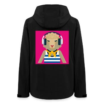 MENSCHLICHES SCAF – Baby & Kinder - Frauen Recycelte Softshelljacke von Stanley/Stella - Schwarz - Hinten - AI Model Female 172 light (172cm)
