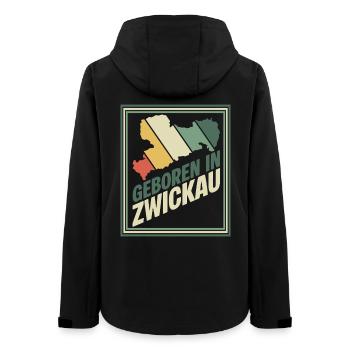 Born in Zwickau - Women’s Recycled Softshell Jacket by Stanley/Stella - black - Back - AI Model Female 172 light (172cm)