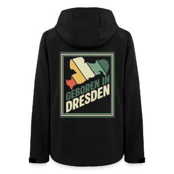 Geboren in Dresden Retro - Frauen Recycelte Softshelljacke von Stanley/Stella - Schwarz - Hinten - AI Model Female 172 light (172cm)