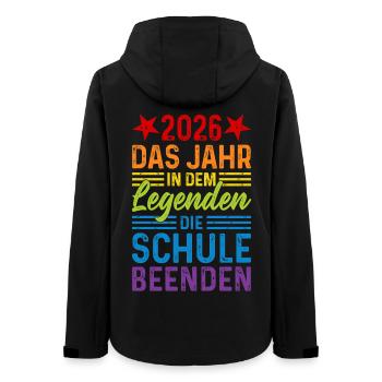 2026 Das Jahr in dem Legenden die Schule beenden - Frauen Recycelte Softshelljacke von Stanley/Stella - Schwarz - Hinten - AI Model Female 172 light (172cm)