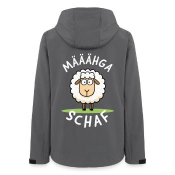 Määähga Sheep – Jeu de mots sur les moutons doux - Veste softshell femme recyclée Stanley/Stella - charbon - Dos - AI Model Female 172 light (172cm)