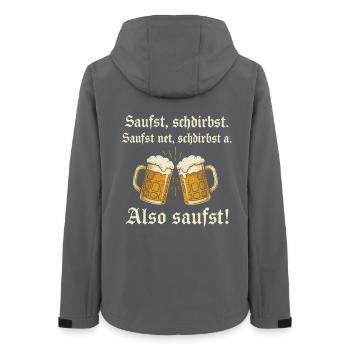 Bavarian Beer Saying - Women’s Recycled Softshell Jacket by Stanley/Stella - anthracite - Back - AI Model Female 172 light (172cm)