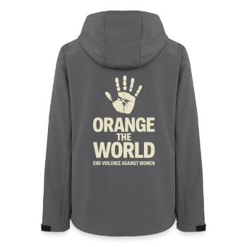 Orange : Le Monde - Veste softshell femme recyclée Stanley/Stella - charbon - Dos - AI Model Female 172 light (172cm)