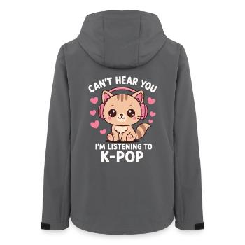 Kawaii Cat Love for K-Pop Fans - Women’s Recycled Softshell Jacket by Stanley/Stella - anthracite - Back - AI Model Female 172 light (172cm)
