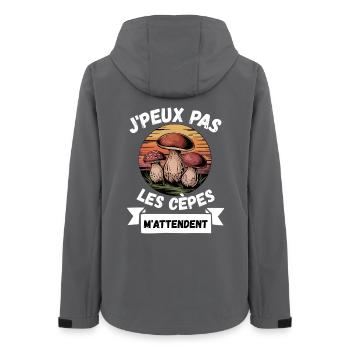 I can't the porcini mushrooms are waiting for me - Women’s Recycled Softshell Jacket by Stanley/Stella - anthracite - Back - AI Model Female 172 light (172cm)