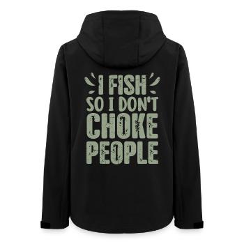 Hilarious Fisherman Saying Fishing Present - Women’s Recycled Softshell Jacket by Stanley/Stella - black - Back - AI Model Female 172 light (172cm)