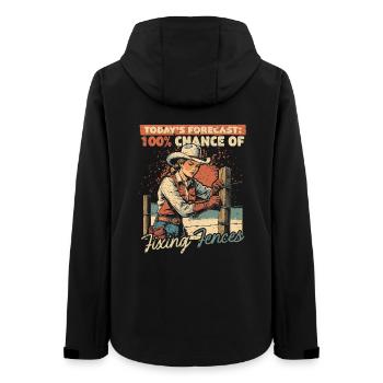 Femme de fermier Mère réparant des clôtures - Veste softshell femme recyclée Stanley/Stella - noir - Dos - AI Model Female 172 light (172cm)