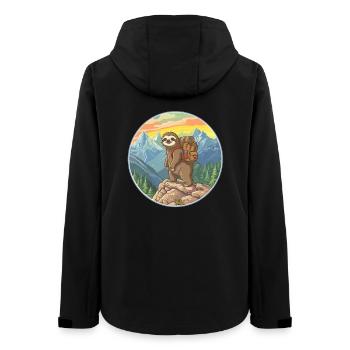 Süßes Faultier-Wandern Camping Bergabenteuer - Frauen Recycelte Softshelljacke von Stanley/Stella - Schwarz - Hinten - AI Model Female 172 light (172cm)