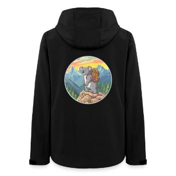 Niedliches Koala-Wandern Camping Bergabenteuer - Frauen Recycelte Softshelljacke von Stanley/Stella - Schwarz - Hinten - AI Model Female 172 light (172cm)
