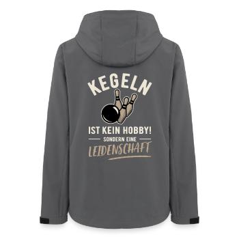 Kegeln ist kein Hobby sondern Leidenschaft - Frauen Recycelte Softshelljacke von Stanley/Stella - Anthrazit - Hinten - AI Model Female 172 light (172cm)
