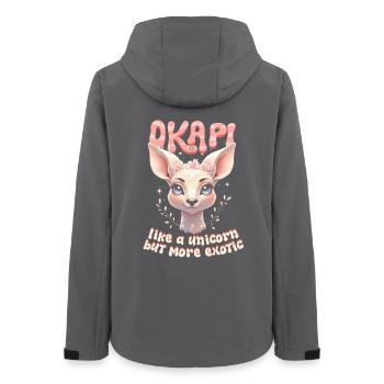 Okapi Like A Unicorn But More Exotic - Women’s Recycled Softshell Jacket by Stanley/Stella - anthracite - Back - AI Model Female 172 light (172cm)