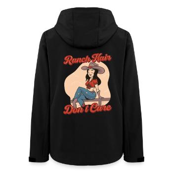 La femme du fermier, la mère des cheveux de ranch s’en moque. - Veste softshell femme recyclée Stanley/Stella - noir - Dos - AI Model Female 172 light (172cm)