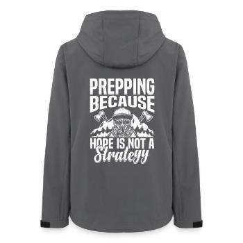 Prepping Must Haves Survivalist Equipment Prepper - Women’s Recycled Softshell Jacket by Stanley/Stella - anthracite - Back - AI Model Female 172 light (172cm)